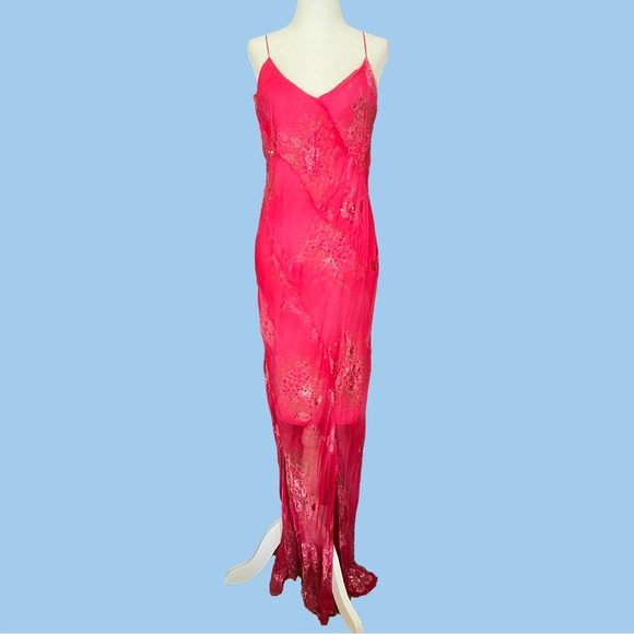 Dresses & Skirts - Y2K floral silk slip dress - ethereal/fairy/mermaid style